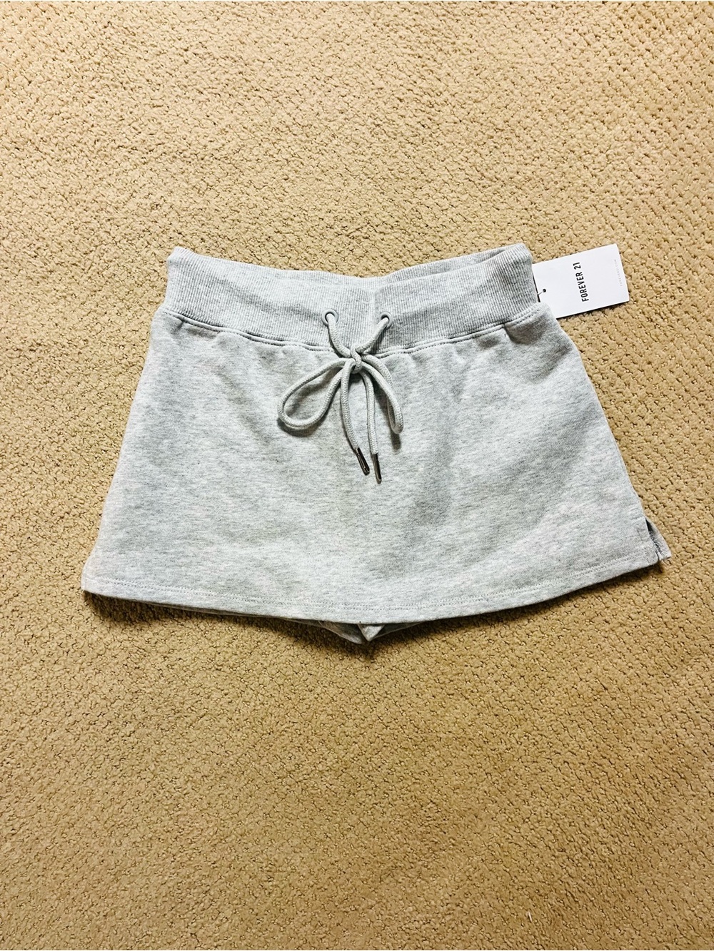 NWT Forever 21 Gray Sweat Skirt Built in Shorts Size S